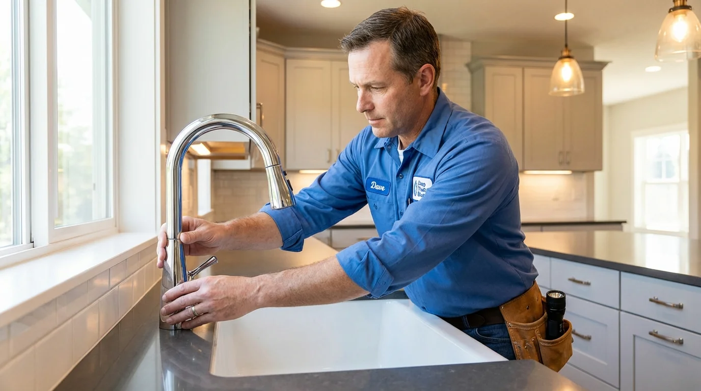 Kitchen faucet installation by Johns Plumbing LLC in Overland Park